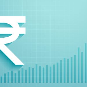 digital money inr indian rupee trading concept background vector